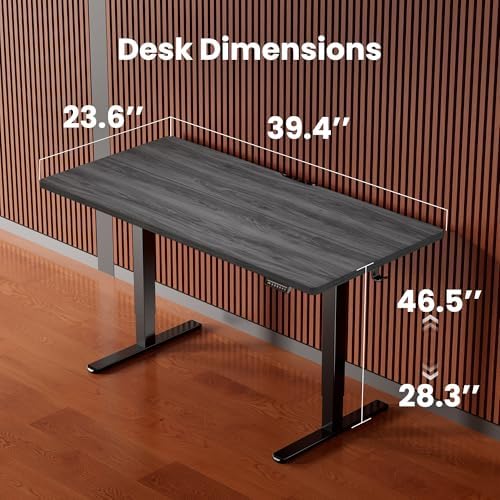 ErGear Height Adjustable Electric Standing Desk, 40 x 24 Inches Sit Stand up Desk, Memory Computer Home Office Desk, Grey - Image 3
