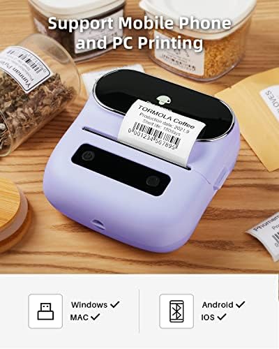 Phomemo Label Maker, Bluetooth Thermal Printer for Barcode, Address, Home, Mailing, Small Business,Clothing, Portable Label Maker Machine with 3 Label - Image 4