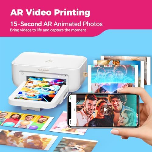 iDPRT 4x6 Photo Printer with 108 Sheets & 2 Ribbons, Picture Printer, White - Image 5