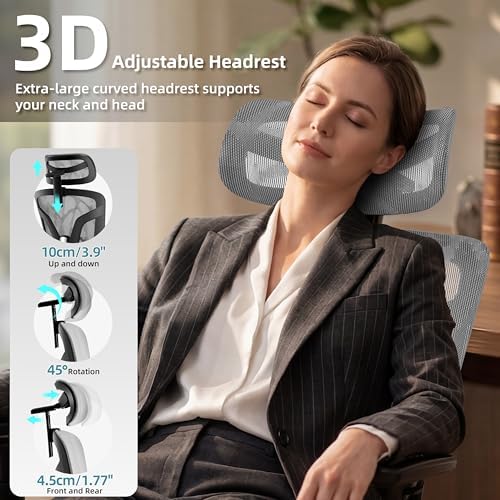 Ergonomic Office Chair with Footrest 4-Level Adjustable Lumbar Suppor - Image 5