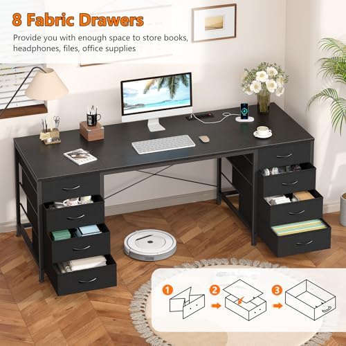60 Inch Computer Desk with 8 Drawers for Home Office, Bedroom, Living Room - Image 6