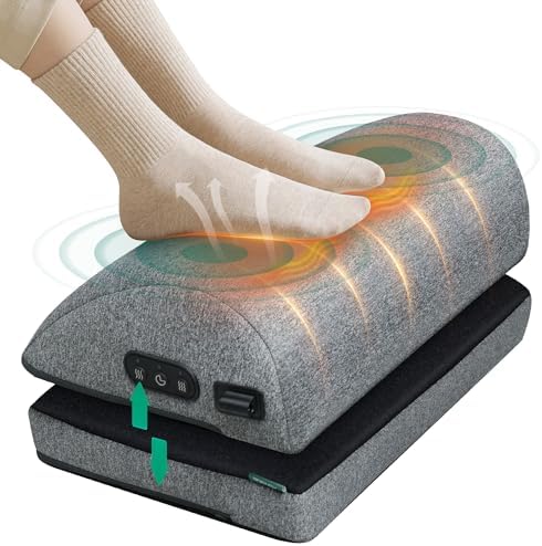 Snailax Heated Foot Rest Under Desk, Adjustable Height Foot Stool with Heat by Snailax