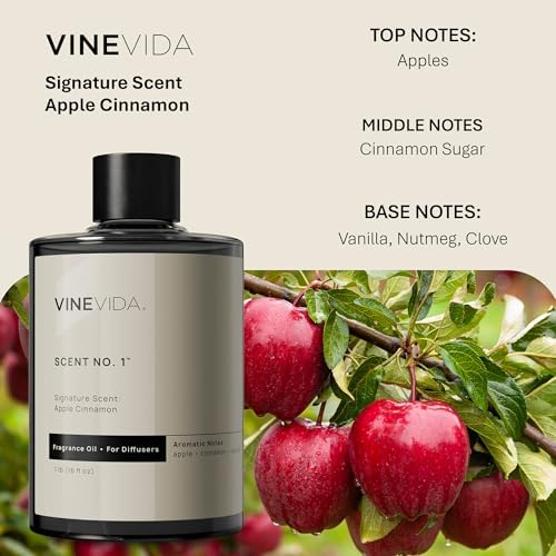 VINEVIDA [16 Fl Oz] Apple Cinnamon Fragrance Oil for Cold Air Diffusers, Essential Oils for Diffuser Oil Refill & Air Freshener Room Spray - Image 2