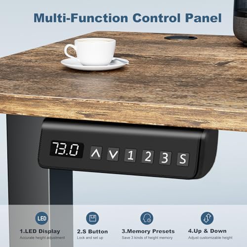 DUMOS 55 Inch Electric Standing Desk, Memory Adjustable Home Office Desk - Image 6