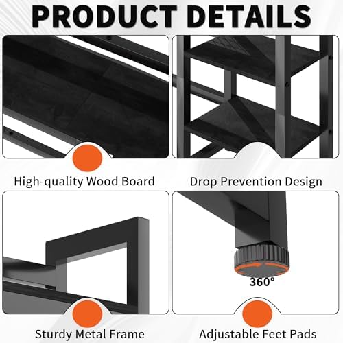IBVIVIC Desktop Shelf, 38.5'' Desktop Organizer Shelf for Computer Monitor, 4 Tier Hutch Storage Rack for Home Office Dorm, Black - Image 5
