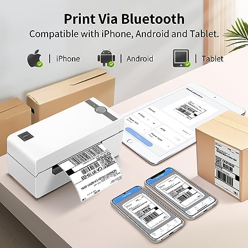 JADENS Bluetooth Thermal Label Printer, 4x6 Wireless Label Printer for Shipping Packages, Support Android, iOS, Mac OS, and Windows, Widely Used for Amazon, Ebay, Shopify, Etsy, USPS - Image 2