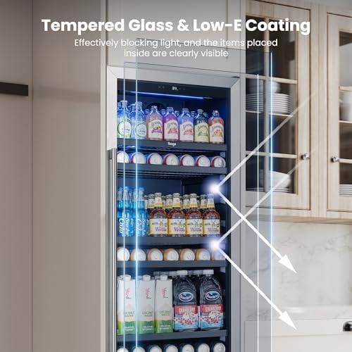 Yeego Beverage Refrigerator - 24 inch 378 Cans Beer Cooler with Glass Door - Image 3