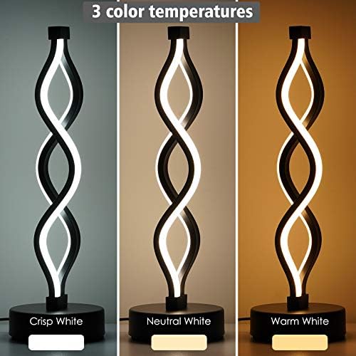 NUÜR Black Infinity Spiral LED Table Lamp, Dimmable Bedside Lamp - Image 6