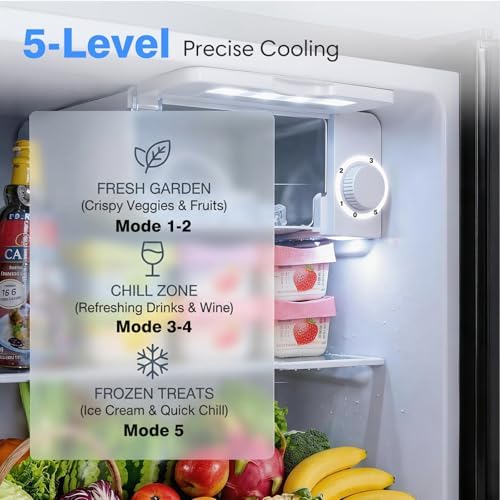 OSTBA 1.7 Cu.ft Mini Fridge with Freezer, Small Refrigerator, Black - Image 2