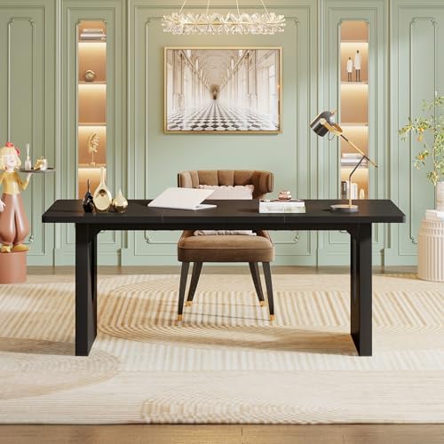 Tribesigns Modern Executive Desk, 70.9" Large Office Computer Desk, Conference Table Meeting Room Table, Simple Workstation Business Furniture for Home Office - Image 5