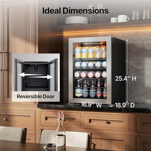 Ca'Lefort 85 Cans Mini Fridge, Beverage Refrigerator Cooler for Drink, Beer - Image 6