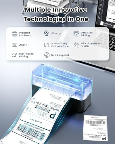 Phomemo 241BT Thermal Label Printer & Holder & 20Pcs Labels - Image 4