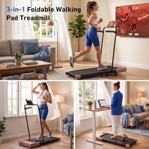 DeerRun Walking Pad Treadmill with Incline & Handle Bar - Image 3