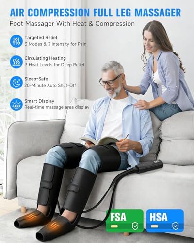 Leg Compression Boots: Foot Massager with 3 Heat 3 Mode 3 Intensity, Black - Image 2