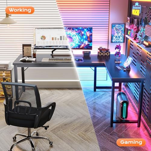 Huuger 63 Inch L Shaped Desk with 0.95 Inch Thicker Desktop - Image 5