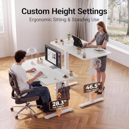 Claiks 32 x 19 Inch Electric Standing Desk White - Image 5