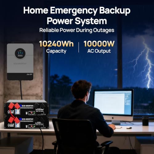 ECO-WORTHY 48V Home Backup Power,10240Wh Battery,Liber 10KP 10KW Inverter - Image 2