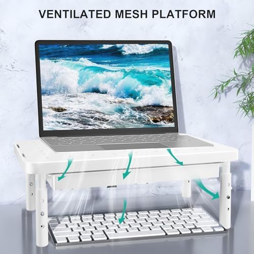 WALI Computer Monitor Stand with Storage, Monitor Riser 3 Height Adjustable - Image 4