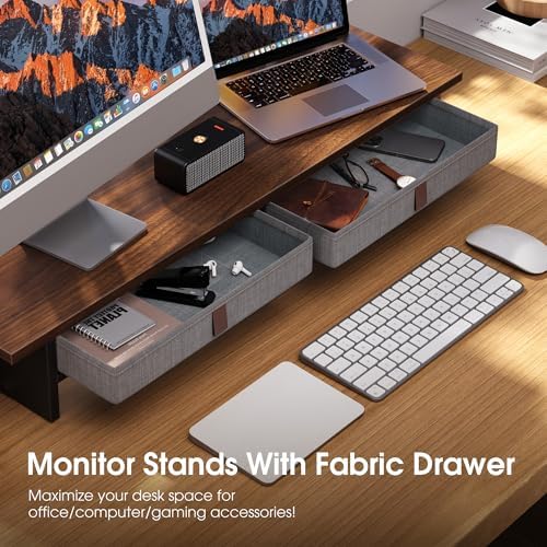 Fenge 35 Inch Monitor Stand with Drawer Storage, Computer Riser for Desk - Image 4