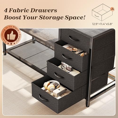 PRAISUN 53" L Shaped Desk with Power Outlets & 4 Drawers - Image 7