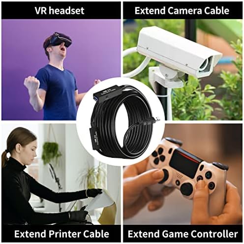 75FT USB 3.0 Active Extension Cable, Long USB Extension Cord A-Male to A-Female, With High-Speed Data Signal Amplifier, Compatible With Quest 3.VR,Rift.360 Kinect. Xbox,Webcam.PS4 HD Camera or More - Image 5