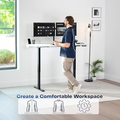 VIVO White 60 x 30 in Standing Desk, DESK-KIT-1B6-P3W - Image 4