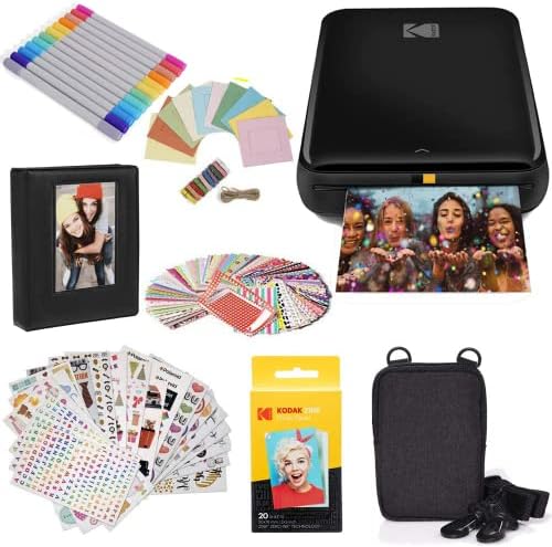 Kodak Step Printer, Wireless Mobile Photo Printer Zero Ink Technology & Kodak App for iOS & Android (Black) Gift, Starter Bundle by Unknown
