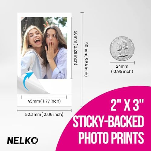 Nelko PP01 Photo Printer, 2x3 Portable Photo Printer, Mini Printer, White - Image 3