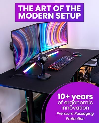 Arozzi Arena Medium Gaming Desk Pure Black - Image 7