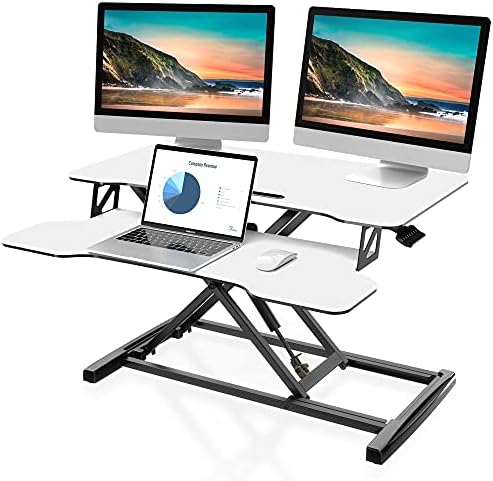 FITUEYES Height Adjustable Standing Desk 32” Wide Sit to Stand Converter by FITUEYES