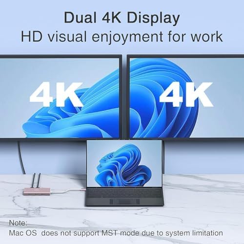 USB C Docking Station Dual Monitor for HP,Laptop Docking Station 3 Monitors - Image 3