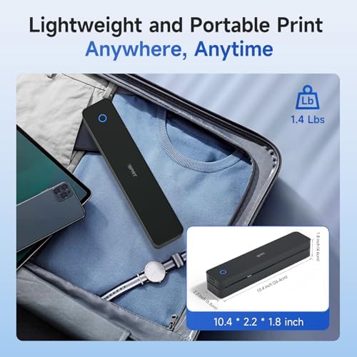iDPRT Portable Printer Wireless for Travel - Bluetooth Mobile Printer Support for 8.5"x11" US Letter, Inkless Compatible with iOS, Android, Laptop for Office, Car and Home (300DPI, Black) - Image 5