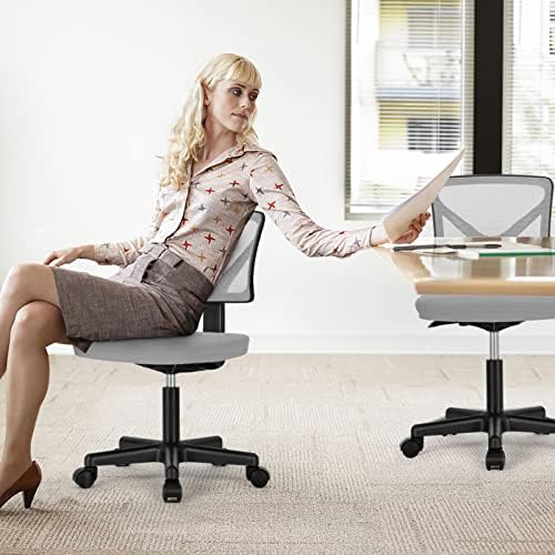 Sweetcrispy Small Armless Desk Chair, Mesh Rolling Office Chairs - Image 2