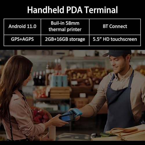 Bisofice POS Receipt Printer, Android 8.1 OS Mobile POS, 58mm Receipt Printer, 5.45" Touch Screen PDA Printer Supports 3G WiFi BT4.0 USB OTG Bluetooth, Handheld POS Machine Terminal Printer (Cerulean) - Image 5