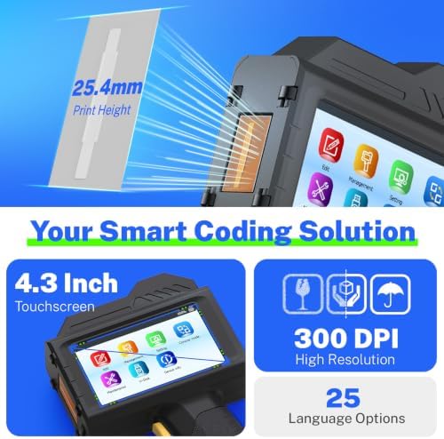 1.0 Inch Print Height Intelligent JC10 Handheld Inkjet Printer (Black) - Image 2