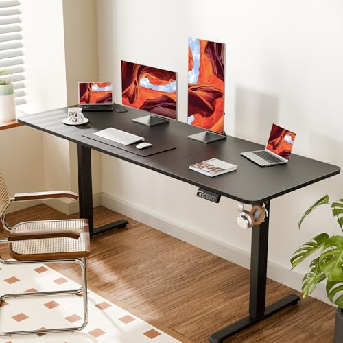 67"x24" Standing Desk, Height Adjustable Sit-Stand Home Office, Black - Image 2