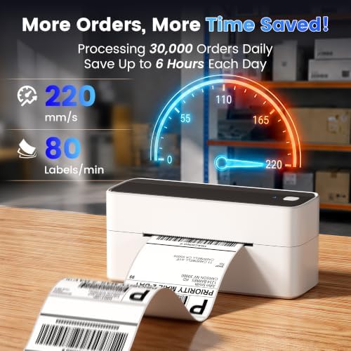 Phomemo High-Speed Shipping Label Printer,241H Label Printer & 20Pcs Labels - Image 4