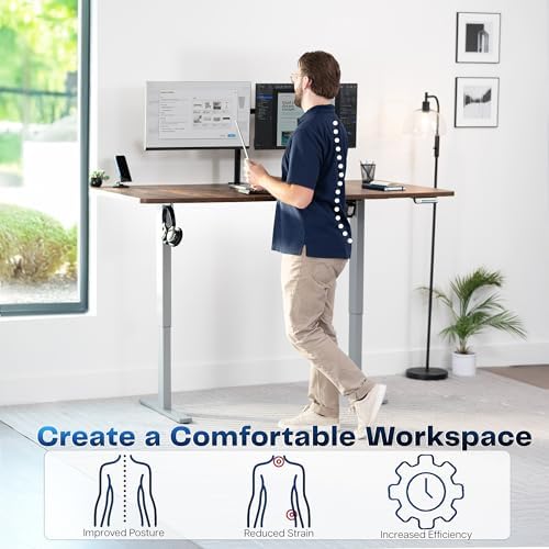 VIVO Rustic Vintage Brown 71 x 36 in Standing Desk, DESK-KIT-1G7N-36 - Image 4