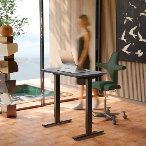 HUANUO 32x19 Inch Small Electric Standing Desk, Adjustable, Grey - Image 2