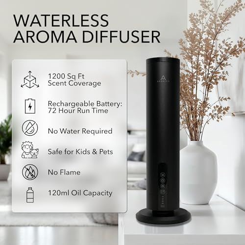 Breeze Waterless Diffuser, Cordless & Rechargeable, 2 Fragrance Oil, Black - Image 2