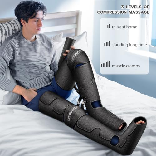 UMARMUNG Air Compression Leg Massager with Heat, Gifts for Men, Dad, Husband, Women, Mom, Wife, Her, Presents for Christmas, Mothers Day, Birthday, Valentine's Day, Works for Foot, Calf, Knee, Thighs - Image 5