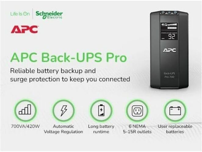 APC 700VA/420W Backup Battery UPS for Computers, Wi-Fi Routers | BR700G - Image 5