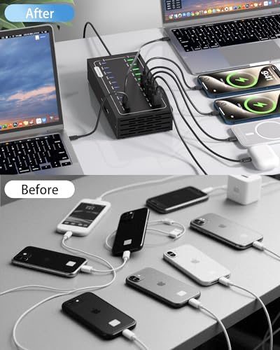 20 Port 770W USB Charging Station, Dual PD-140W USB C Charger Block - Image 5
