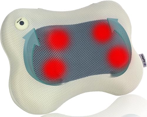 Zyllion ZMA-13 Back and Neck Massager with Heat for Pain Relief, Cream by Zyllion%2C+Inc.