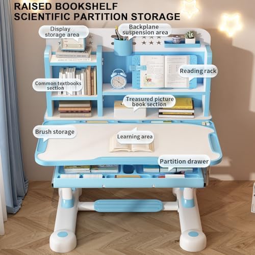 Kids Desk and Chair Set, 2026 Upgraded Height Adjustable Toddler Desk - Image 6
