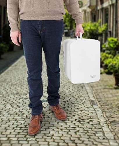 Cooluli Vibe Mini Fridge for Bedroom - With Cool Front Magnetic Whiteboard - 15L Portable Small Refrigerator for Travel, Car & Office Desk - Plug In Cooler & Warmer for Food, Drinks & Skincare (White) - Image 4
