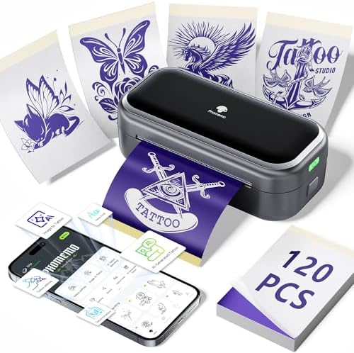 Phomemo TP31 Mini Tattoo Stencil Printer Kit with 120 Pcs Transfer Paper by Phomemo