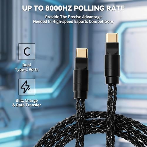 ATTACK SHARK C07 PRO Custom Braided USB-A to Dual Type-C Cable-Black - Image 3