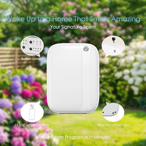 Essential Oil Diffuser, Waterless & Ultrasonic Aromatherapy Diffuser for Home, Office, Hotel, 13.5 OZ Capacity Up to 2500 Sq.Ft Coverage Room Scent Diffuser with App & Button Control(White) - Image 7
