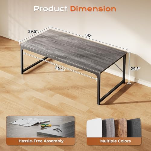PRAISUN 63 X 29.5 Inch Computer Desk with Deeper Desktop - Image 3